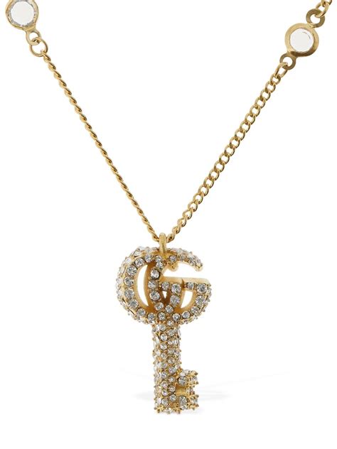 gucci double g key bracelet gold|Gucci engraved heart necklace.